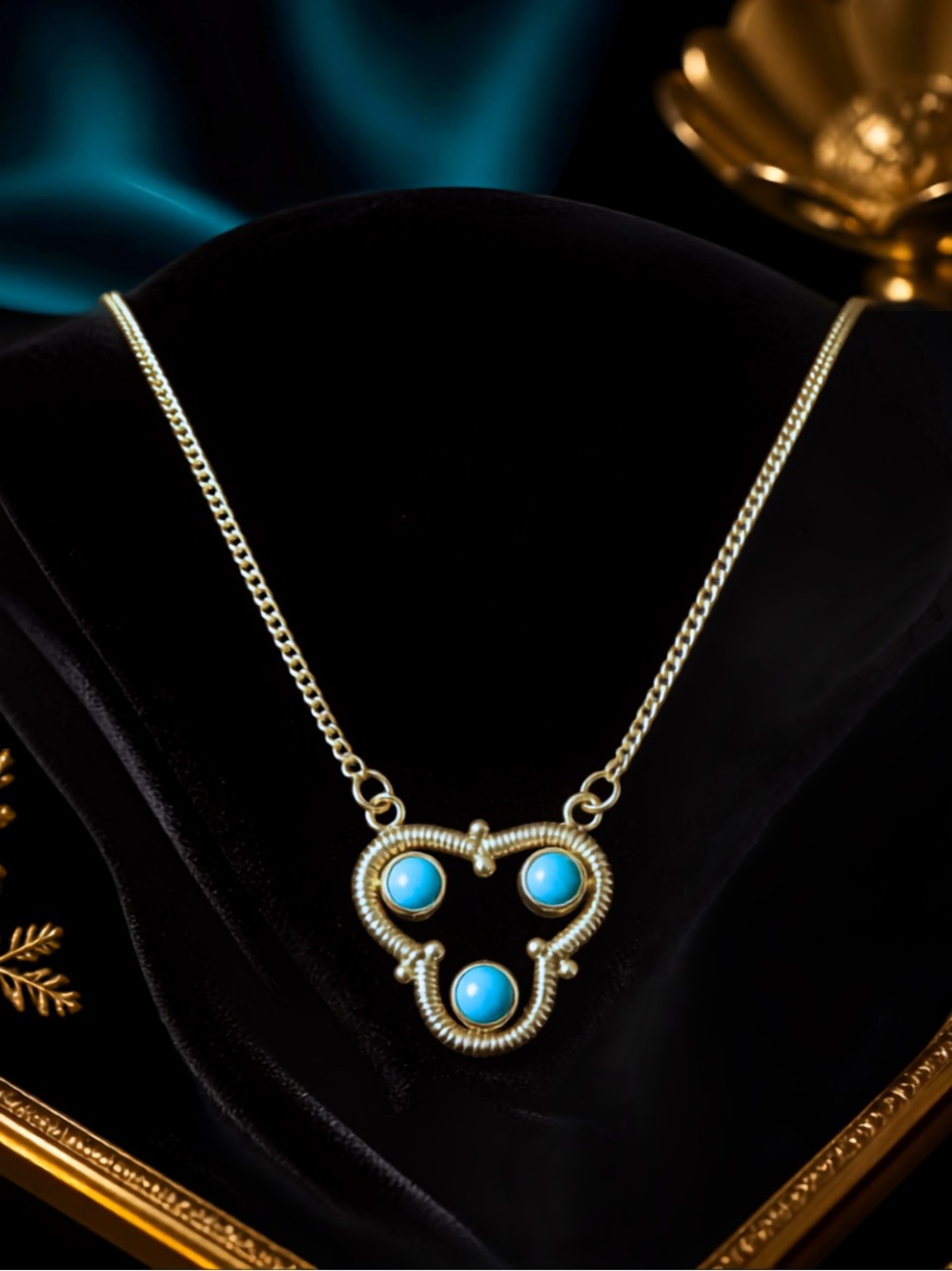 Vintage Sterling Silver Kingman Turquoise Necklace 1786